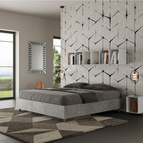 Grau Doppelbett 160x190cm mit Bettkasten Nuamo Concrete Aktion