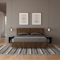 Ehebett Nußbaumholz 160x190cm mit geneigtem Kopfteil Demas I Noix Aktion