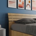 Doppelbett aus Holz 160x190cm Lamellen geneigtes Kopfteil Ankel I Eiche Sales