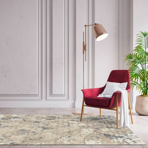 Moderner Teppich Geprägtes Design Rechteckig Wohnzimmer Opera Damasco Beige