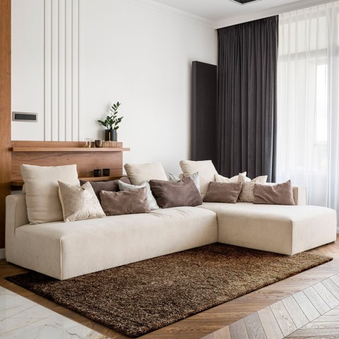 Rechteckiger Teppich Modernes Design Einfarbig Wohnzimmer Trend Braun Aktion