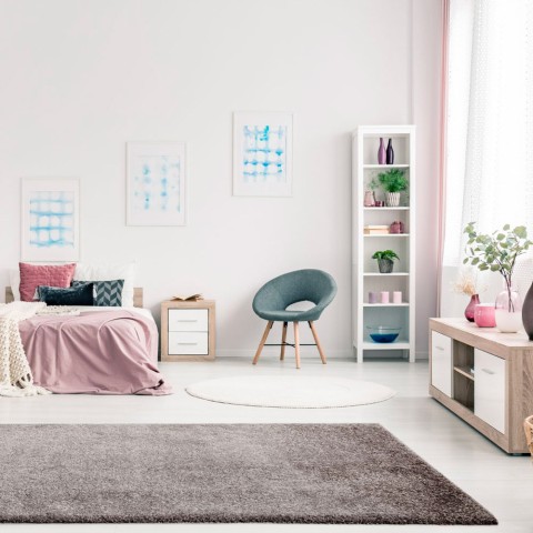 Teppich Rechteckig Modernes Design Einfarbig Wohnzimmer Trend Grey
