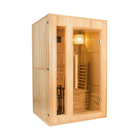 Finnische Sauna 2 Plätze Holz Haus Elektro-Ofen 4,5 kW Zen 2
