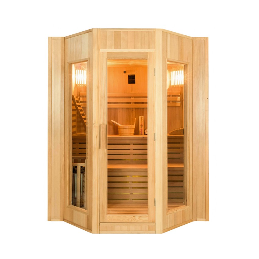 Traditionelle finnische Heimsauna 4 Personen aus Holz mit Elektroheizung Zen 4 Aktion