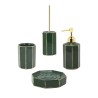 Bad-Accessoire-Set mit Zahnbürstenhalter, Seifenspender, Seifenschale und Toilettenbürste Emerald Verkauf