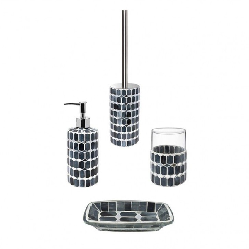 Badezimmer-Zubehörset: Zahnputzbecher, Seifenspender, WC-Bürste Melody Aktion Badezimmer-Zubehörset: Zahnputzbecher, Seifenspender, WC-Bürste Melody Aktion