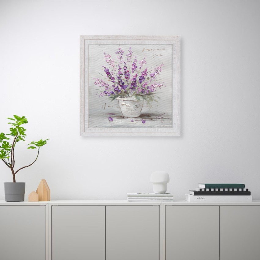 Handgemaltes Bild Blumenstrauß Violett mit Rahmen 30x30cm W602 Aktion Handgemaltes Bild Blumenstrauß Violett mit Rahmen 30x30cm W602 Aktion