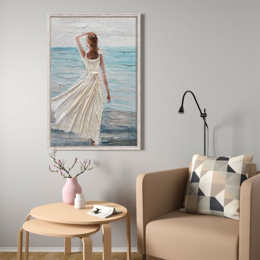 Handgemaltes Bild auf Leinwand Relief Frau Strand 60x90cm W713 Aktion Handgemaltes Bild auf Leinwand Relief Frau Strand 60x90cm W713 Aktion