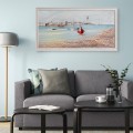 Handgemaltes Gemälde auf Leinwand Hafen mit Booten 60x120cm W627 Aktion