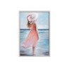 Handgemaltes Bild Frau am Strand Relief auf Leinwand 60x90cm W714 Sales