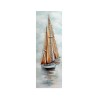 Handgemaltes Gemälde Segelboot auf Leinwand 30x90cm mit Rahmen Z421 Verkauf