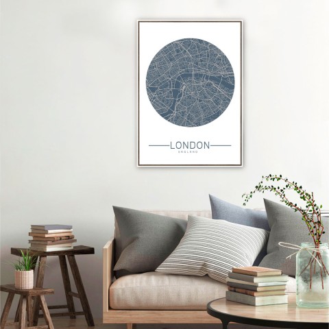 Fotodruck Stadtplan London Rahmen 50x70cm Unika 0006 Aktion