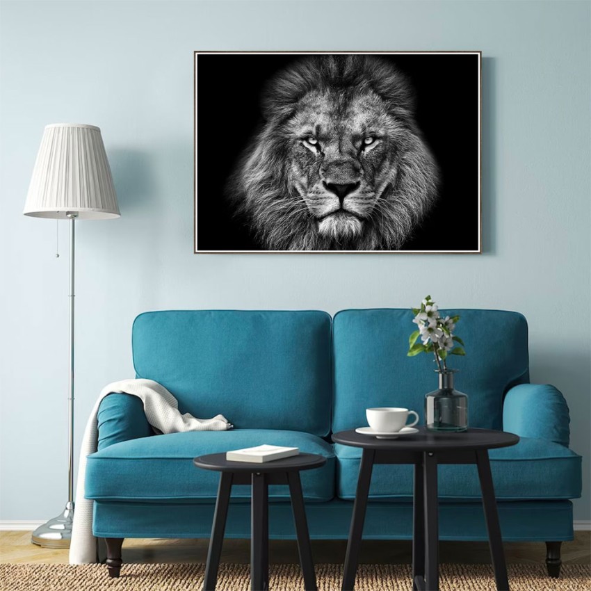 Wandbild Fotografie schwarz-weißer Löwe mit Rahmen 70x100cm Unika 0028 Aktion Wandbild Fotografie schwarz-weißer Löwe mit Rahmen 70x100cm Unika 0028 Aktion