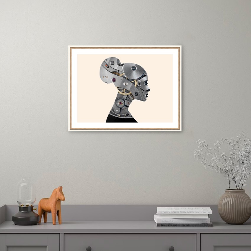 Fotodruck Frau Zahnräder Bildrahmen 30x40cm Unika 0048 Aktion Fotodruck Frau Zahnräder Bildrahmen 30x40cm Unika 0048 Aktion