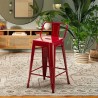 Barhocker im industrie stil aus metall mit rückenlehne Steel Top Modell
