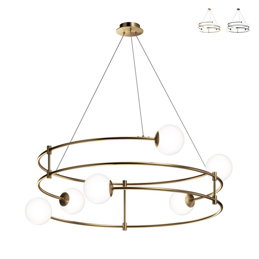 Moderner Kronleuchter mit 6 Glaskugeln in Spiralkreis-Design Balance Maytoni Aktion Moderner Kronleuchter mit 6 Glaskugeln in Spiralkreis-Design Balance Maytoni Aktion