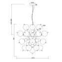 Moderner Design-Kronleuchter für Wohnzimmer mit mundgeblasenen Glaskugeln Bolla Maytoni Sales