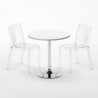 Weiß Rund Tisch und 2 Stühle Farbiges Transparent Grand Soleil Dune Silver Sales