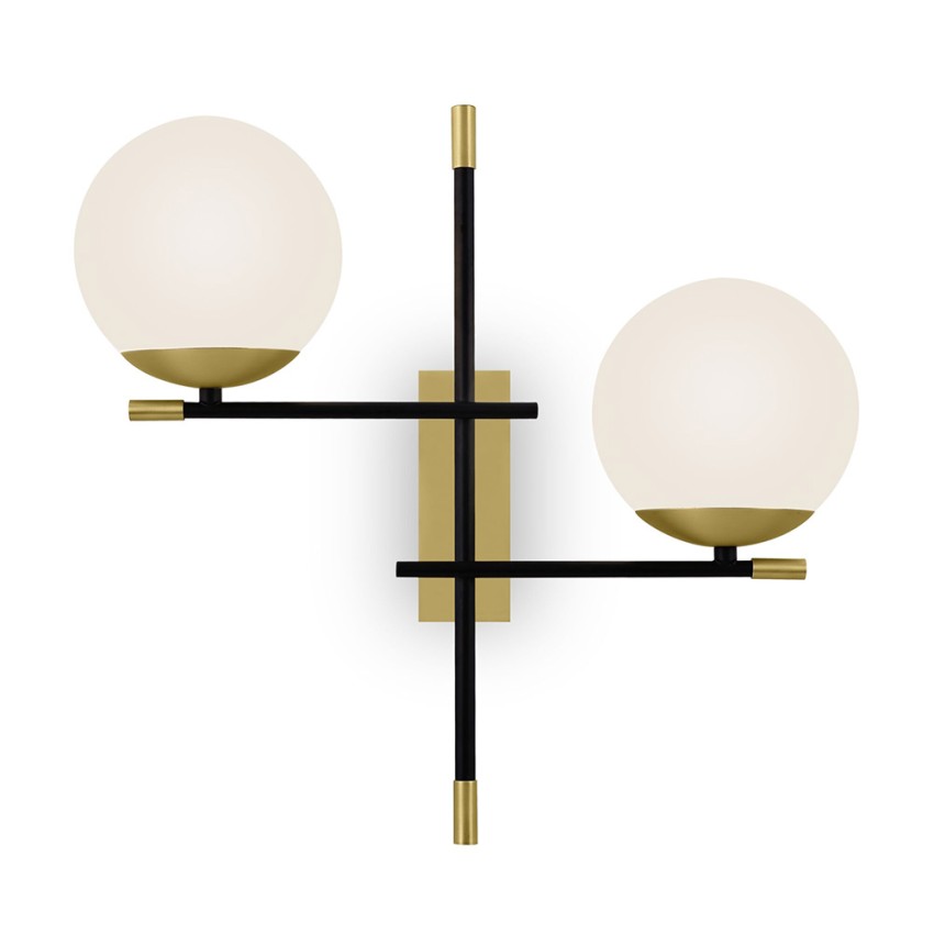 Wandlampe Schwarz-Gold mit 2 weißen Kugeln Nostalgia Maytoni Sx Aktion Wandlampe Schwarz-Gold mit 2 weißen Kugeln Nostalgia Maytoni Sx Aktion