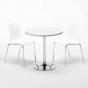 Weiß Rund Tisch und 2 Stühle Farbiges Transparent Grand Soleil Lollipop Silver Lagerbestand