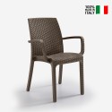 Stapelbarer Rattanstuhl mit Armlehnen Gartenbar Outdoor Indiana BICA Rabatte