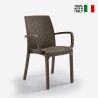 Stapelbarer Rattanstuhl mit Armlehnen Gartenbar Outdoor Indiana BICA Rabatte