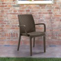 Stapelbarer Rattanstuhl mit Armlehnen Gartenbar Outdoor Indiana BICA Eigenschaften
