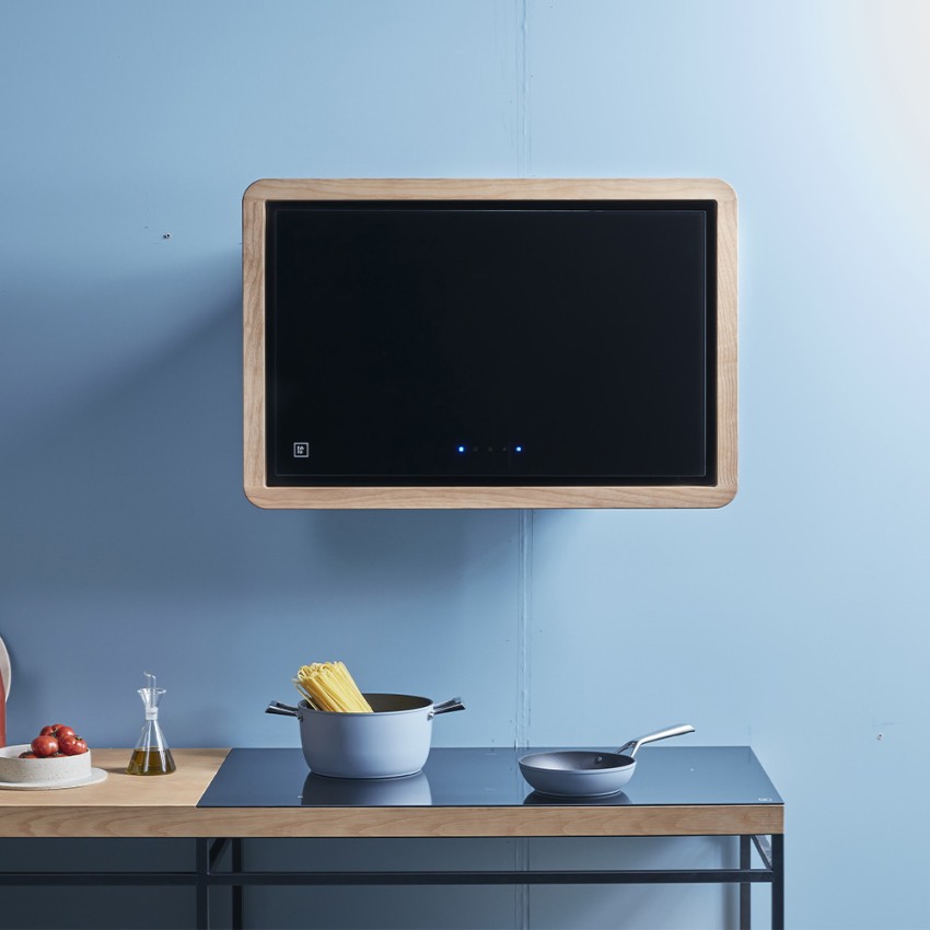 Wand-Dunstabzugshaube mit Touch-Bedienung und Holzrahmen Linea Fabita Aktion Wand-Dunstabzugshaube mit Touch-Bedienung und Holzrahmen Linea Fabita Aktion