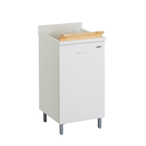 Waschbecken 45x50cm mit Holzauflage Schrank 1 Tür Edilla Montegrappa Aktion