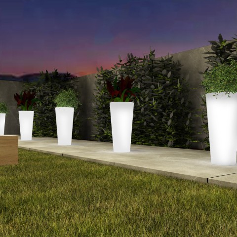 Vase Leuchtend Hohe h102 Garten RGB LED Außenbereich Arkema Tondo