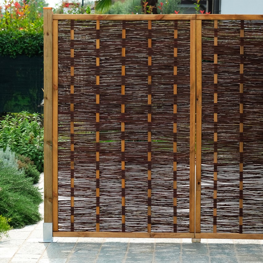 Sichtschutzwand Garten aus Weidenholz geflochten 115x180 cm Aktion Sichtschutzwand Garten aus Weidenholz geflochten 115x180 cm Aktion