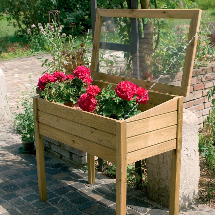 Erhöhtes Gartenbeet Basil aus Holz für Samen und Pflanzen 50x100cm Aktion Erhöhtes Gartenbeet Basil aus Holz für Samen und Pflanzen 50x100cm Aktion