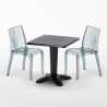 Schwarz Quadratisch Tisch und 2 Stühle Farbiges Polypropylen-Innenmastenset Grand Soleil Dune Balcony Sales