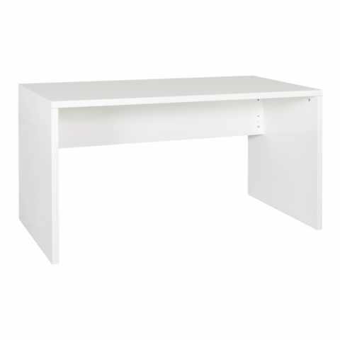 Ghost Desk Schreibtisch Breit Hochglanz Weiß für Büro Schreibtisch Breit Echtholz Modern Design für Büro Arbeitszimmer