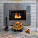 Moderner Bioethanol-Wandkamin mit Rahmen Pisa Schwarz Aktion