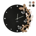 Runde Wanduhr 40cm aus Metall handgefertigt mit tanzenden 3D-Schmetterlingen Ceart Aktion