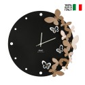 Runde Wanduhr 40cm aus Metall handgefertigt mit tanzenden 3D-Schmetterlingen Ceart Katalog