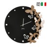 Runde Wanduhr 40cm aus Metall handgefertigt mit tanzenden 3D-Schmetterlingen Ceart Katalog