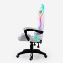 Weißer Gaming-Stuhl LED-Massage Liegestuhl ergonomischer Stuhl Pixy Plus Lagerbestand