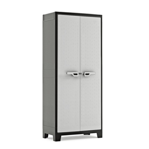 Garten-Außenschrank mit 5 Regalböden, grau-schwarz, Titan Alto XL Keter Aktion