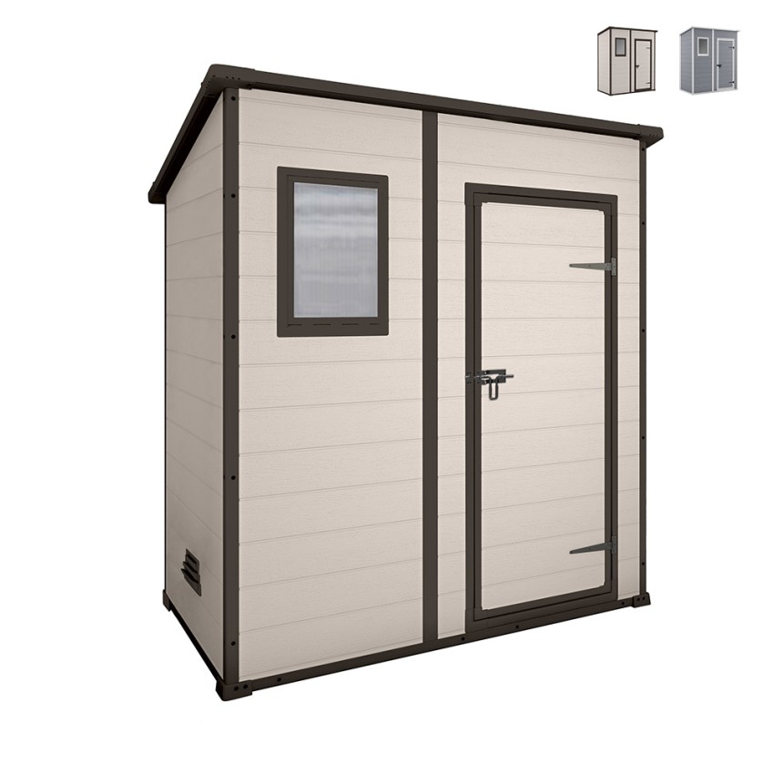 Gartenhaus Geräteschuppen aus PVC 183,5x111x200,5cm Manor Pent 6x4 Keter Aktion Gartenhaus Geräteschuppen aus PVC 183,5x111x200,5cm Manor Pent 6x4 Keter Aktion