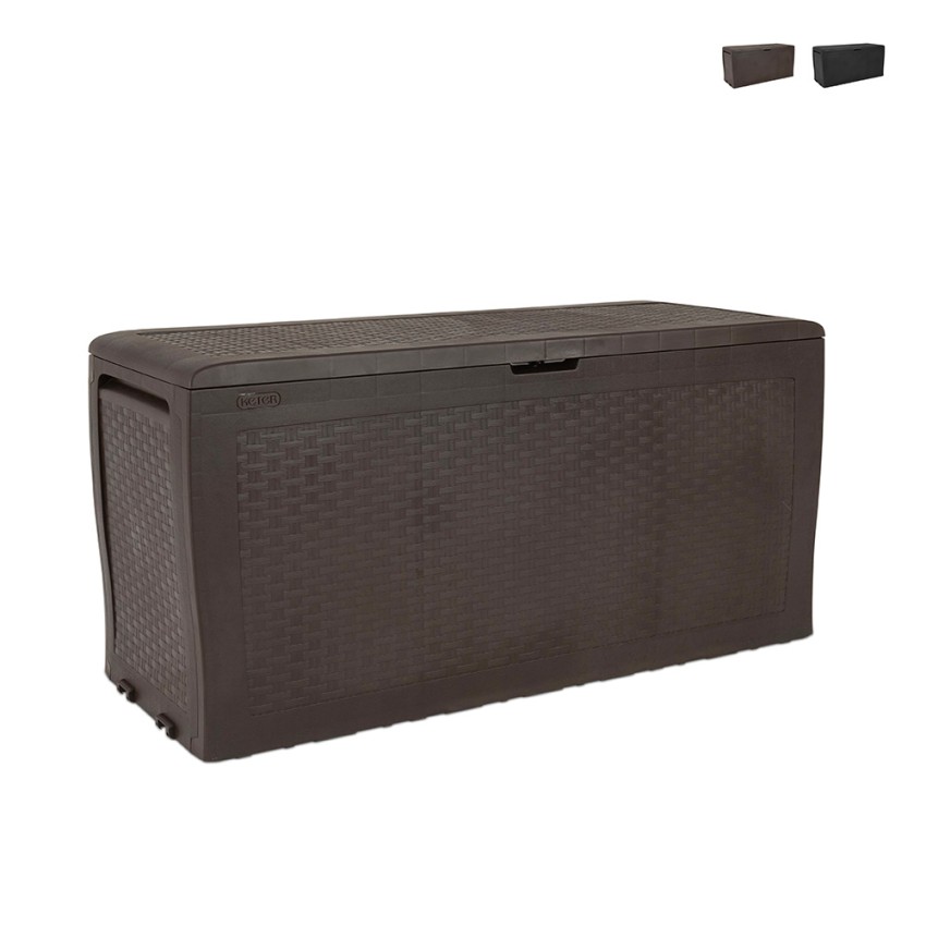 Gartenbox aus Rattan mit Rollen, Samoa Keter Aktion Gartenbox aus Rattan mit Rollen, Samoa Keter Aktion