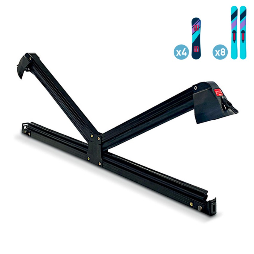 Universeller Dachträger für Autos, 8 Paar Ski oder 4 Snowboards Aluski 8 Aktion Universeller Dachträger für Autos, 8 Paar Ski oder 4 Snowboards Aluski 8 Aktion