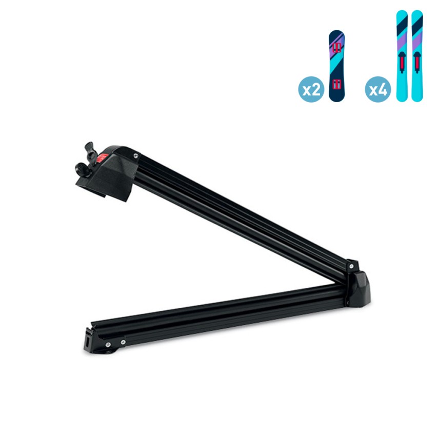 Universeller Dachträger für Auto - 4 Paar Ski oder 2 Snowboards Aluski 4 Aktion Universeller Dachträger für Auto - 4 Paar Ski oder 2 Snowboards Aluski 4 Aktion