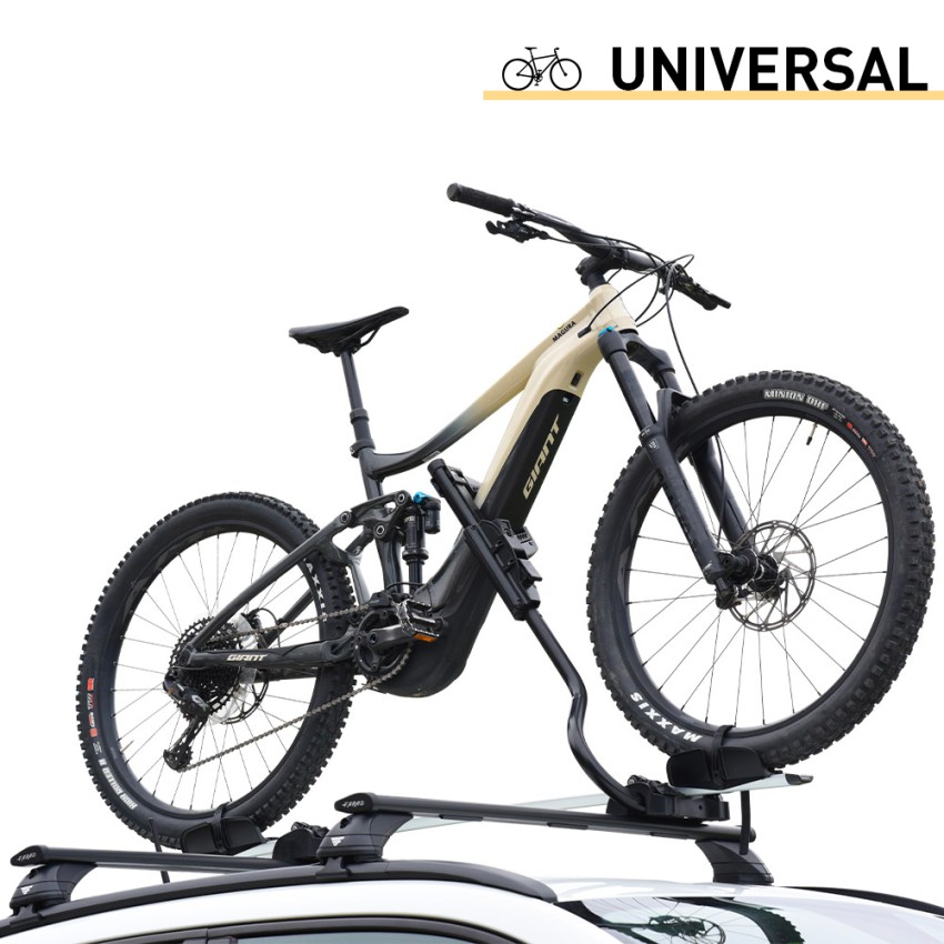 Universeller Fahrradträger aus Stahl mit Diebstahlsicherung für Autodachträger Pesio Aktion Universeller Fahrradträger aus Stahl mit Diebstahlsicherung für Autodachträger Pesio Aktion