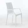 Weiß Quadratisch Tisch und 4 Stühle Farbiges Polypropylen-Außenmastenset Grand Soleil Arm Bistrot Love Eigenschaften