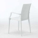 Weiß Quadratisch Tisch und 4 Stühle Farbiges Polypropylen-Außenmastenset Grand Soleil Arm Bistrot Love Maße