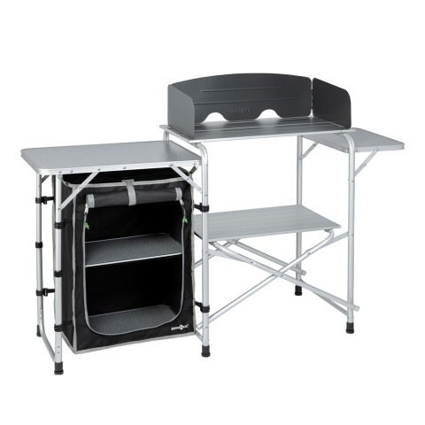 Faltbarer Campingküchenschrank aus Aluminium Snack Easy Black Brunner Aktion