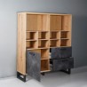 Industrielles Design Bücherregal 1 Tür 2 Schubladen Wohnzimmer Büro Cratfy Sales