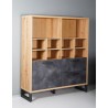 Industrielles Design Bücherregal 1 Tür 2 Schubladen Wohnzimmer Büro Cratfy Rabatte
